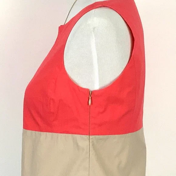 Guglielminotti Archivio '67 Italy Designer Red & Tan Cotton A-Line Dress Sz 6 - Picture 5 of 16